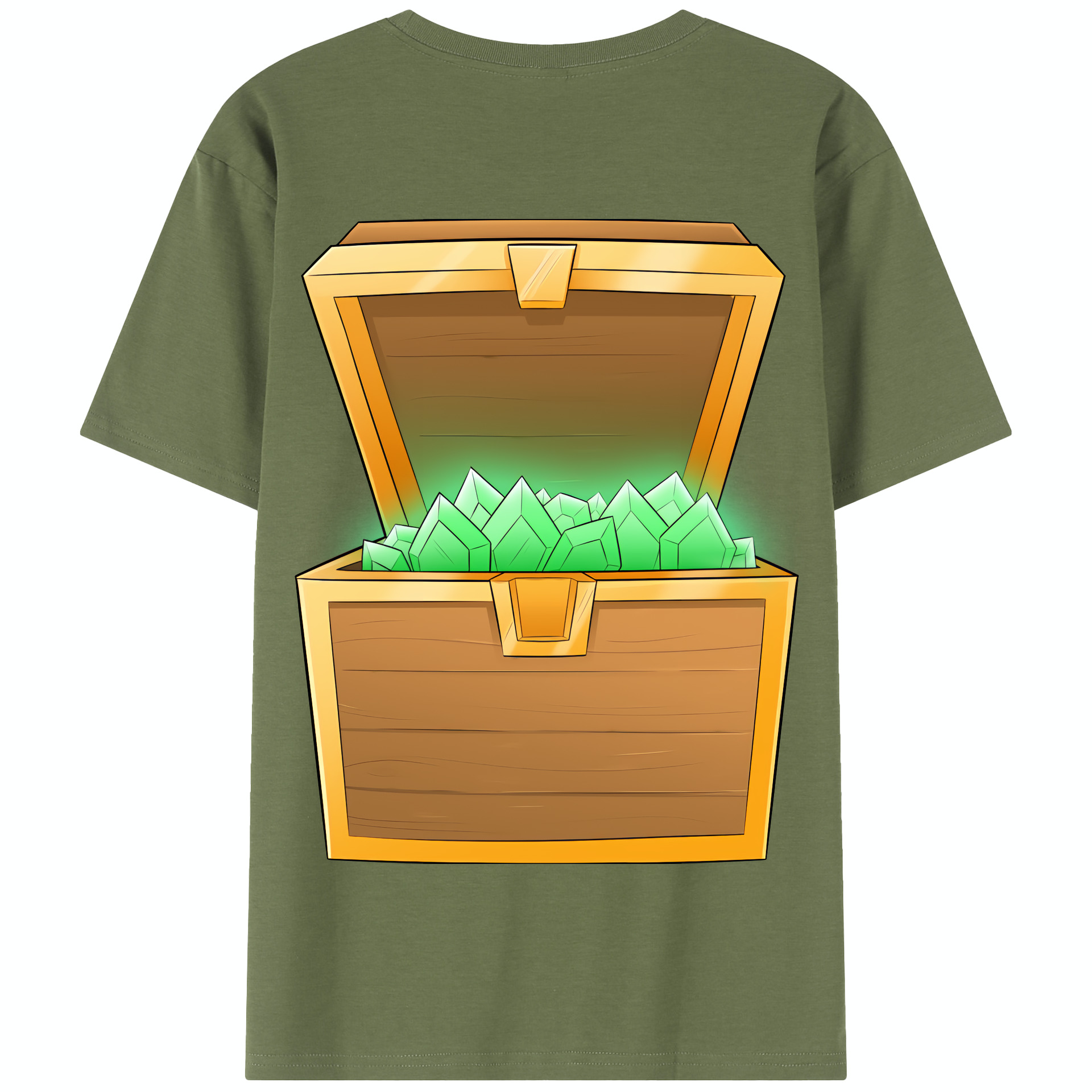 （画像用） マインクラフト ブロックの世界 Minecraft MC Block world 綿100％半袖Tシャツ（背面プリント）